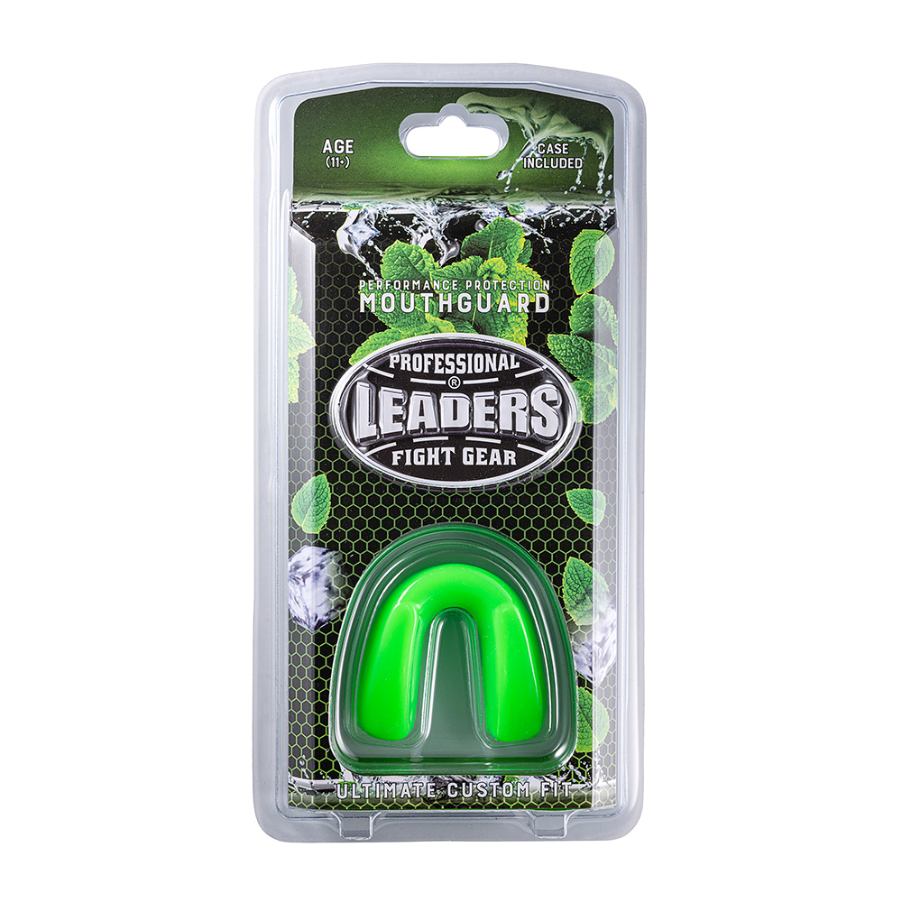  Капа боксерская LEADERS мятная с футляром 