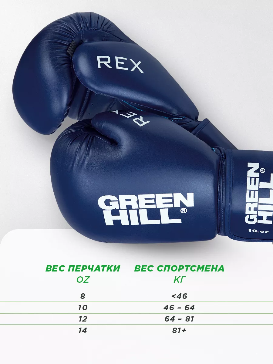  Боксерские перчатки GREEN HILL REX синие 