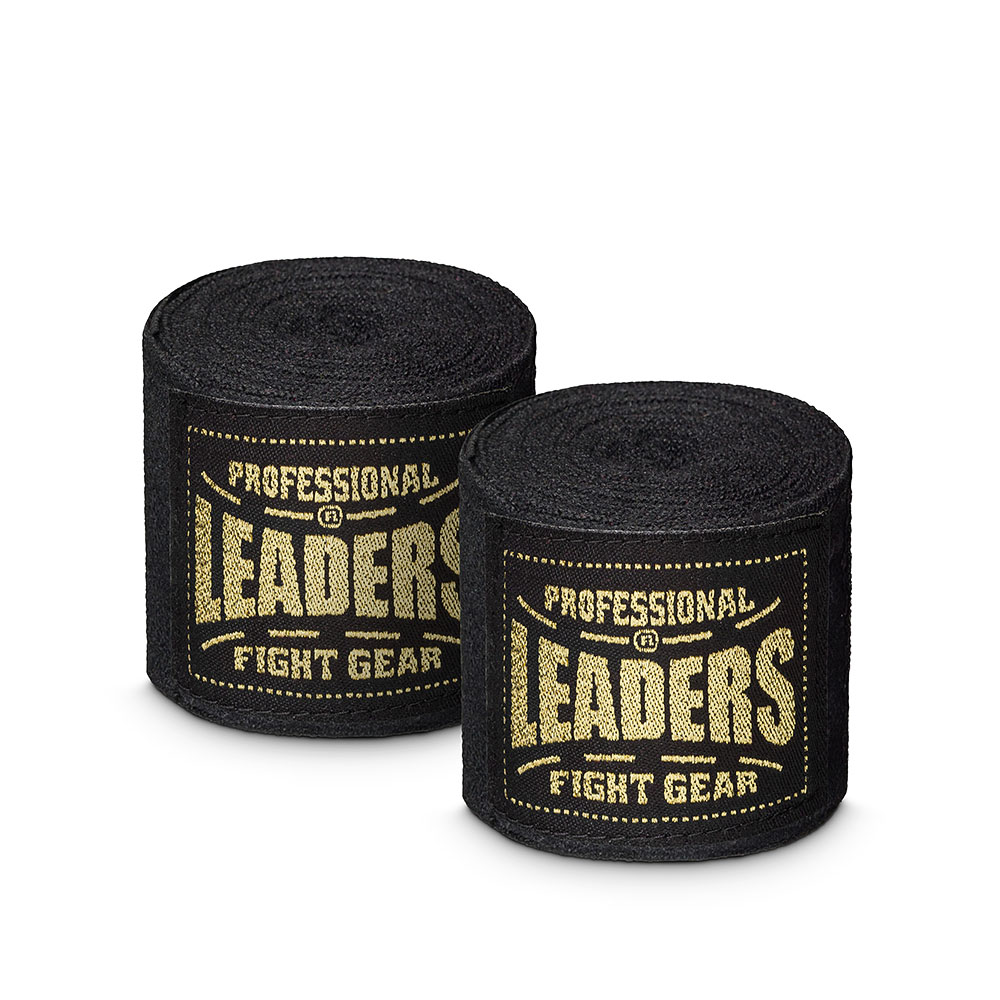  Бинты боксерские leaders semi elastic черные 