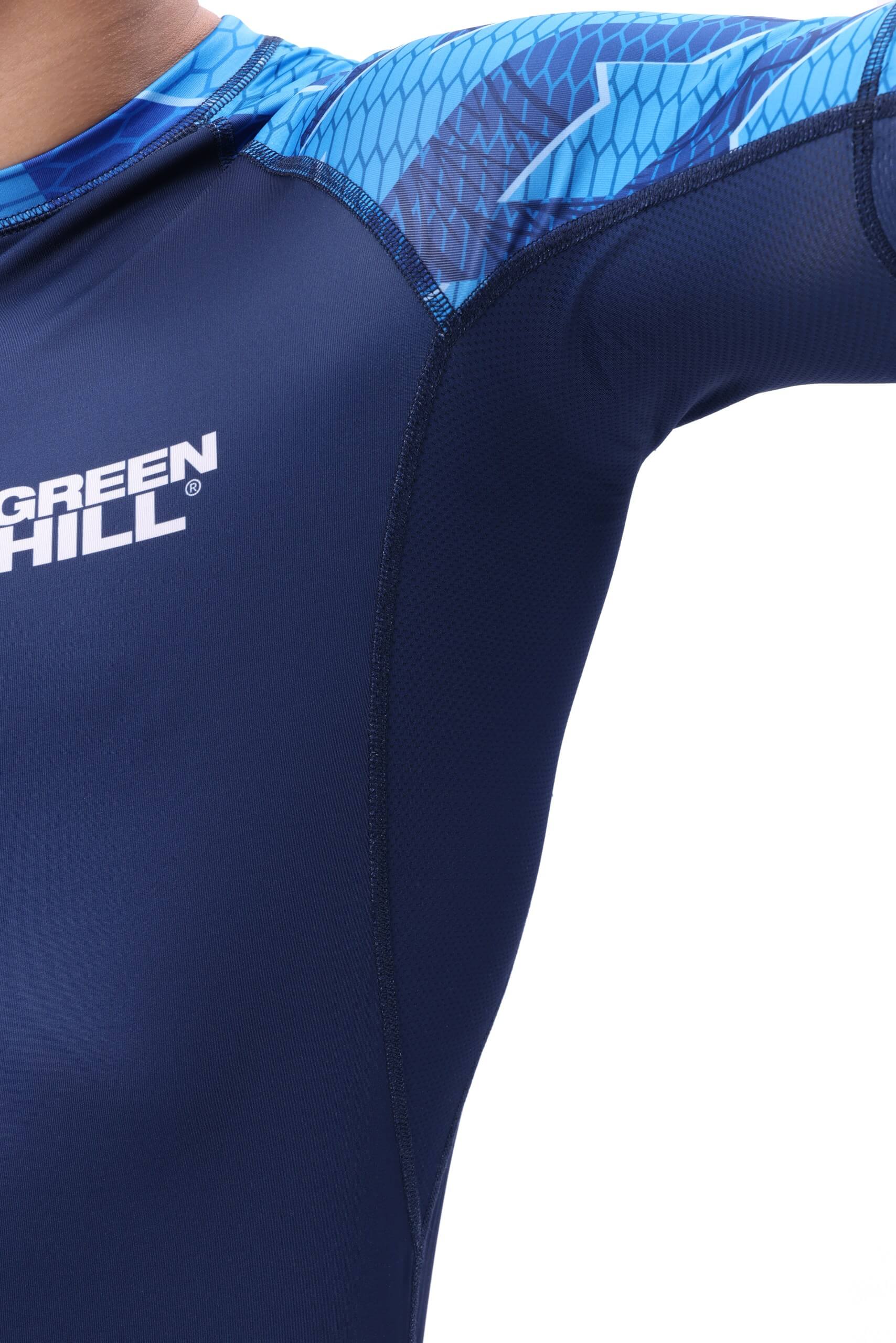  Рашгард GREEN HILL СОЮЗ ММА РОССИИ MMU-035 Синий 