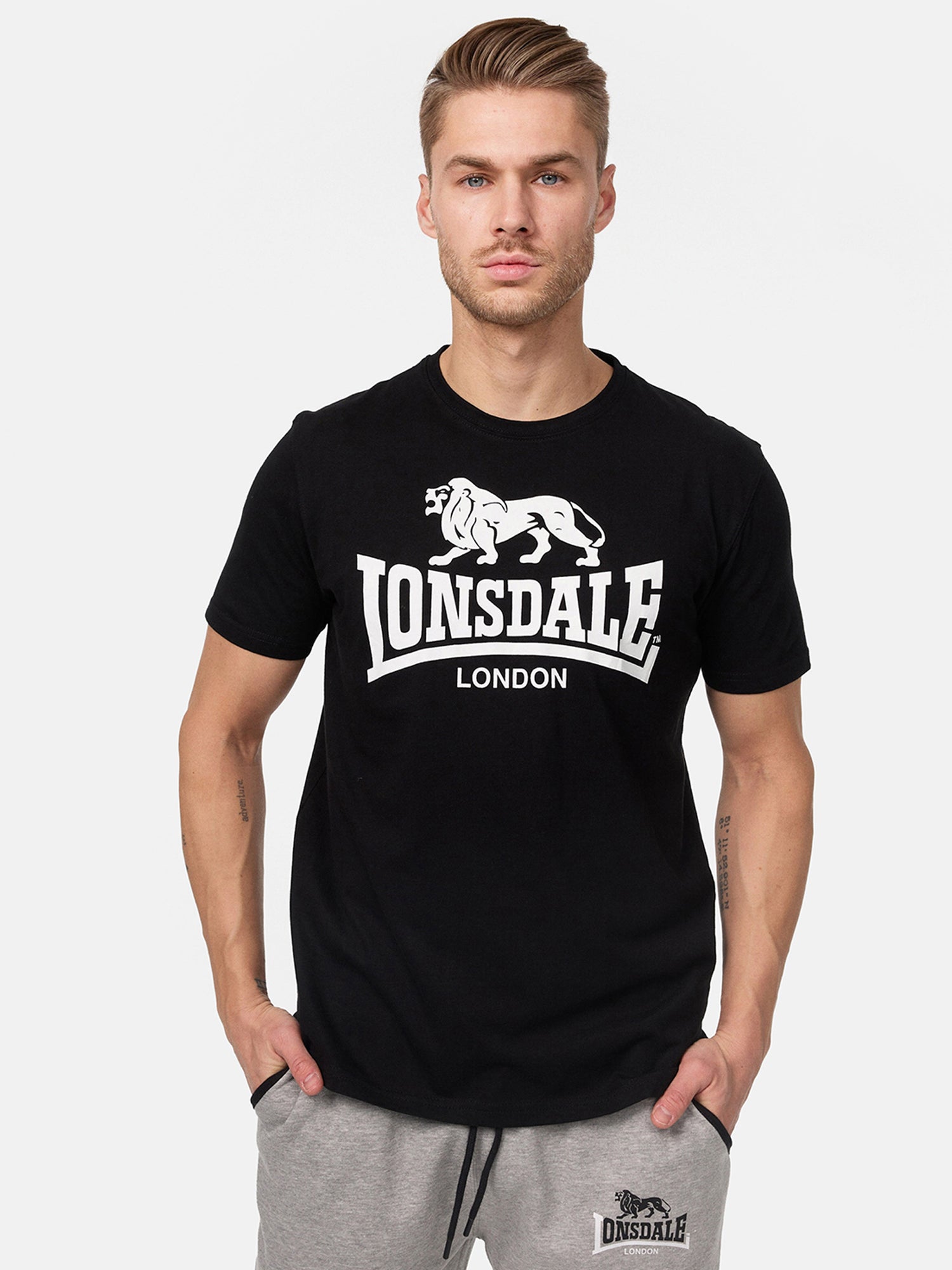  Футболка мужская LONSDALE LOGO черная 