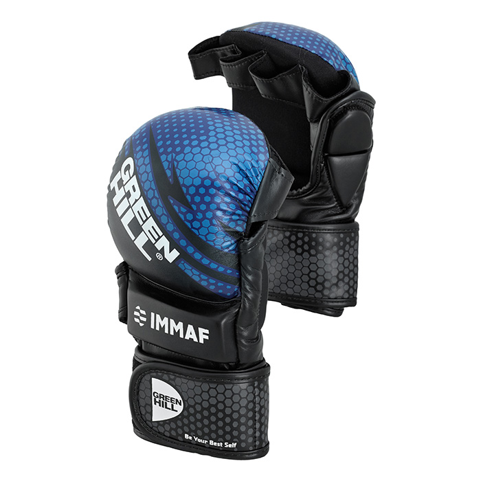  Перчатки MMA IMMAF approved черно-синие 