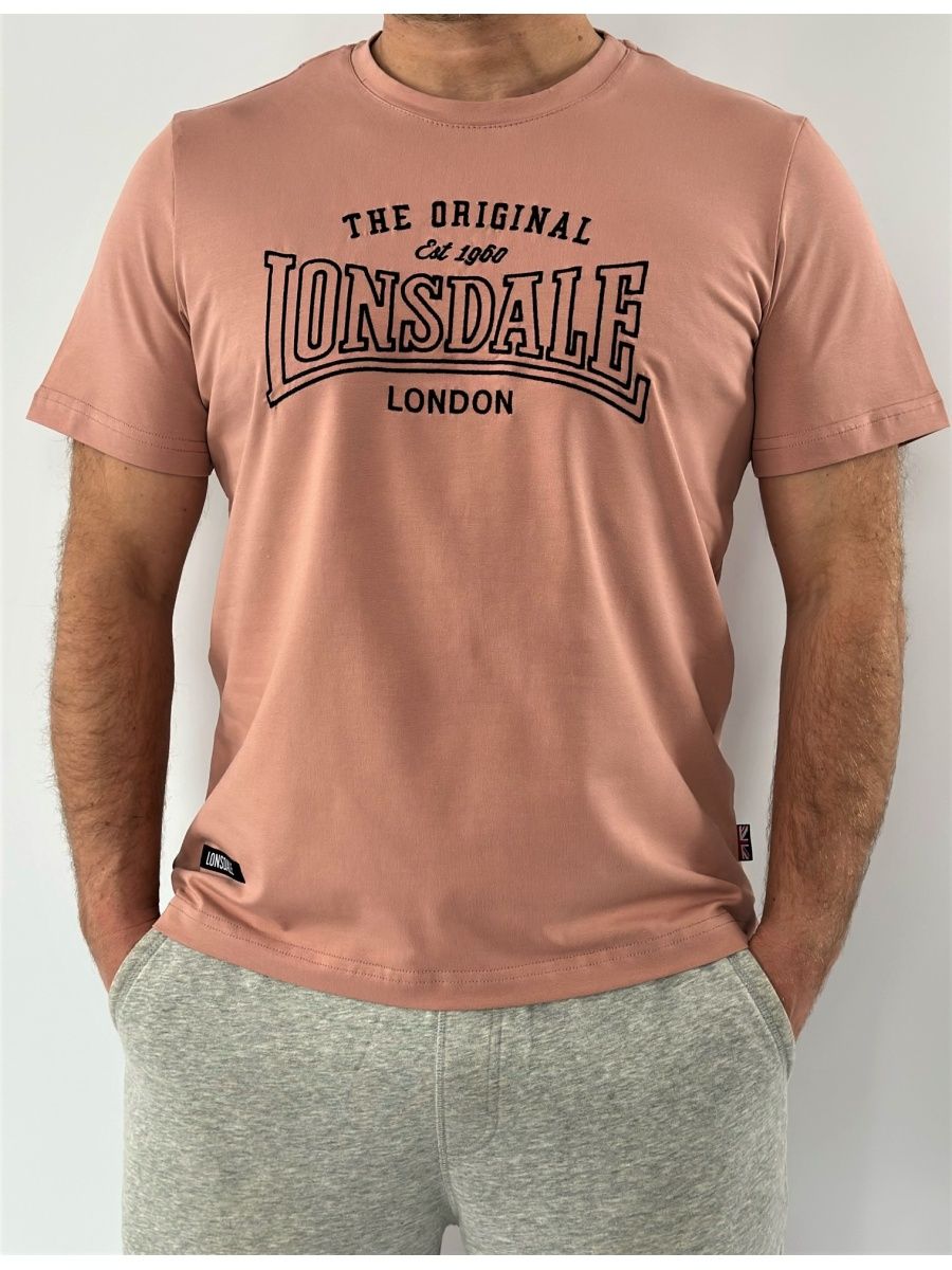  Футболка Lonsdale Big Logo вышивка какао 