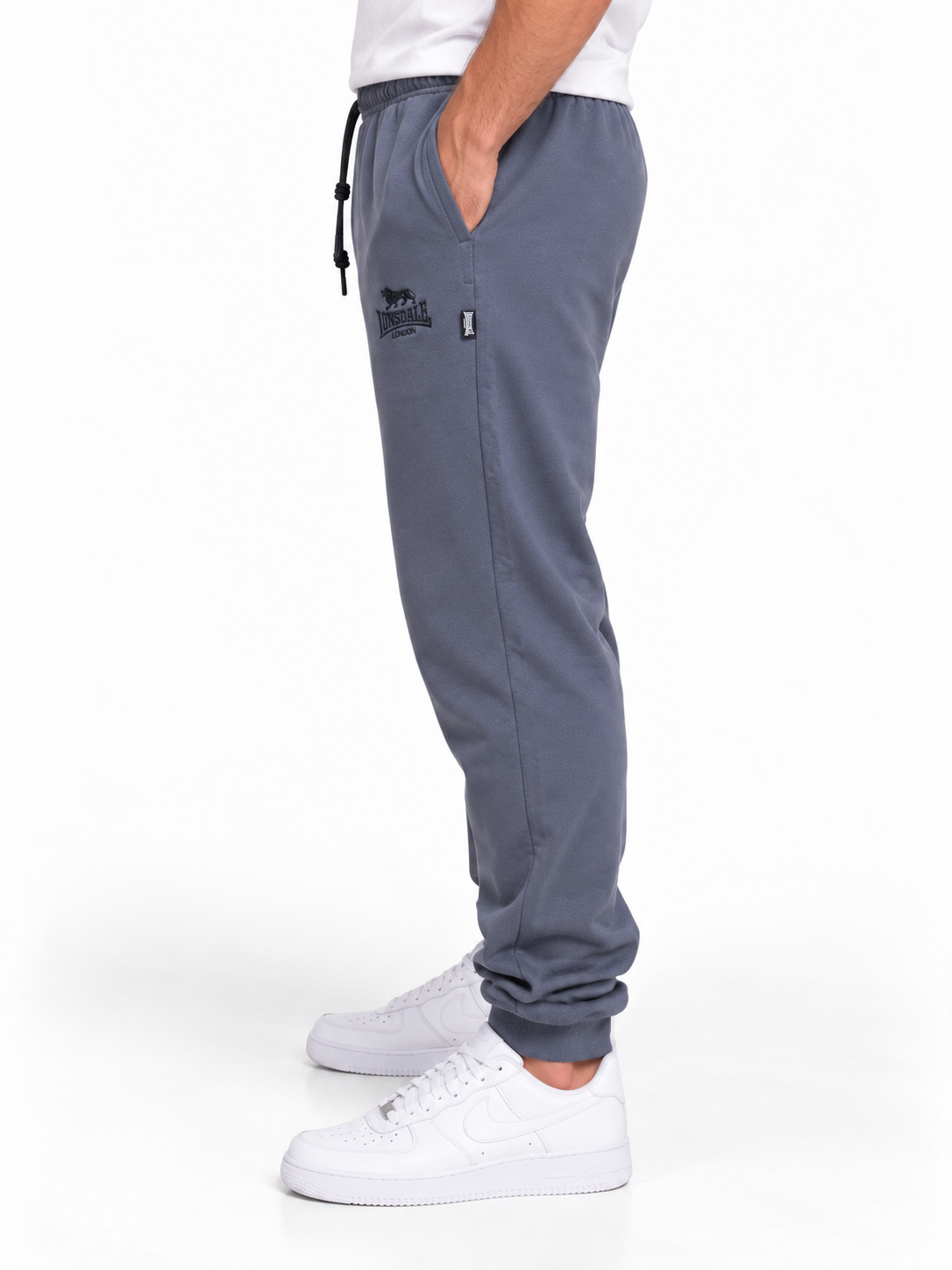  Спортивные штаны Lonsdale BK манжет серые 
