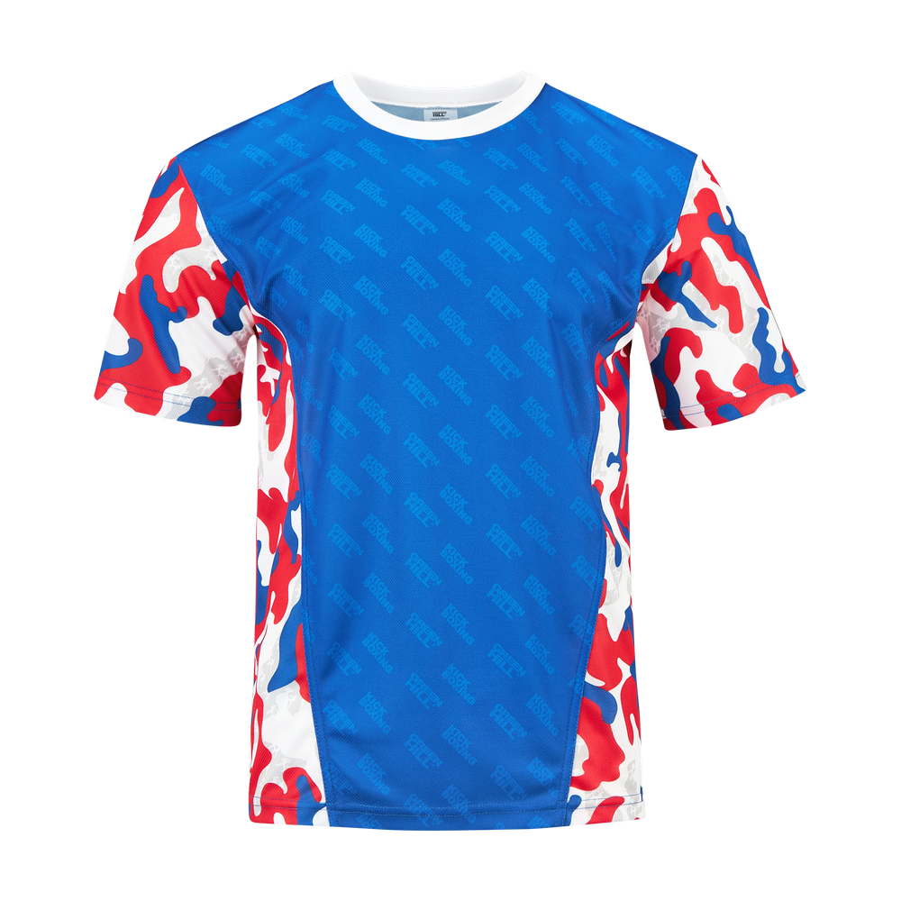  Футболка для кикбоксинга GREEN HILL с круглым воротом синяя 