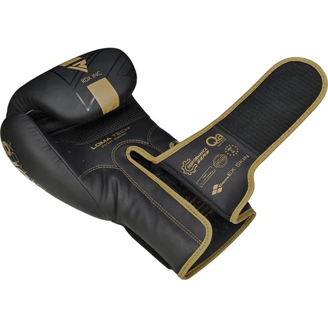  Боксерские перчатки RDX BGR F6 KARA черно золотые 