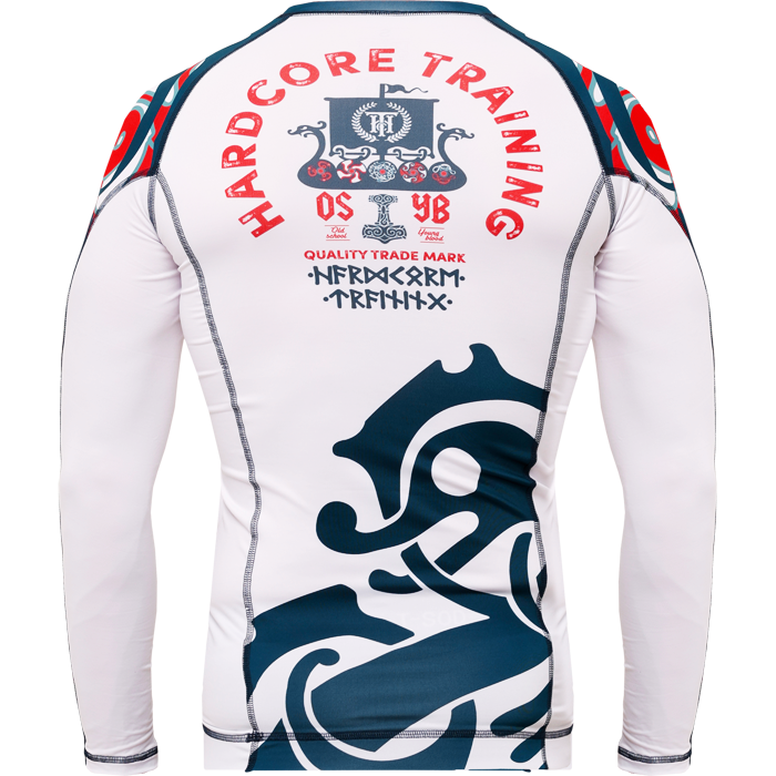  Рашгард Hardcore Training Nordic Pattern Blue/White LS 