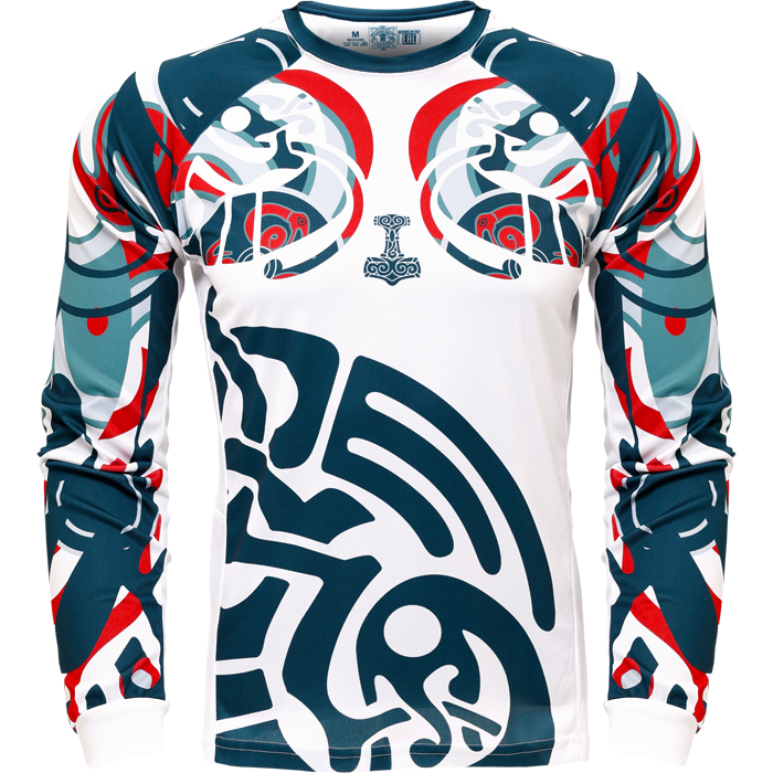  Тренировочный лонгслив Hardcore Training Nordic Pattern Blue/White 
