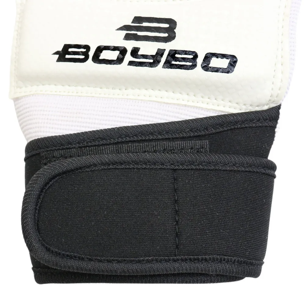  Перчатки BoyBo Тхэквондо WTF с фиксацией белые 