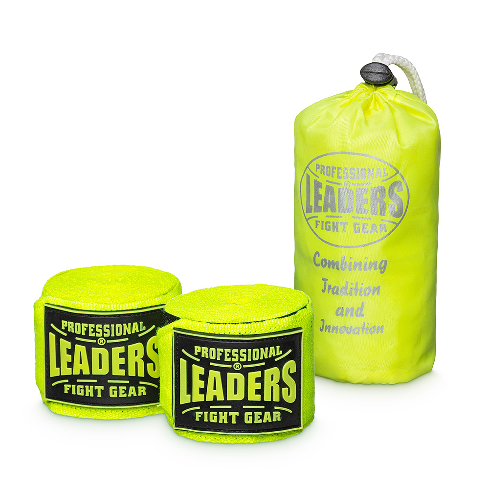  Бинты боксерские LEADERS PRO 84/16 салатовые 
