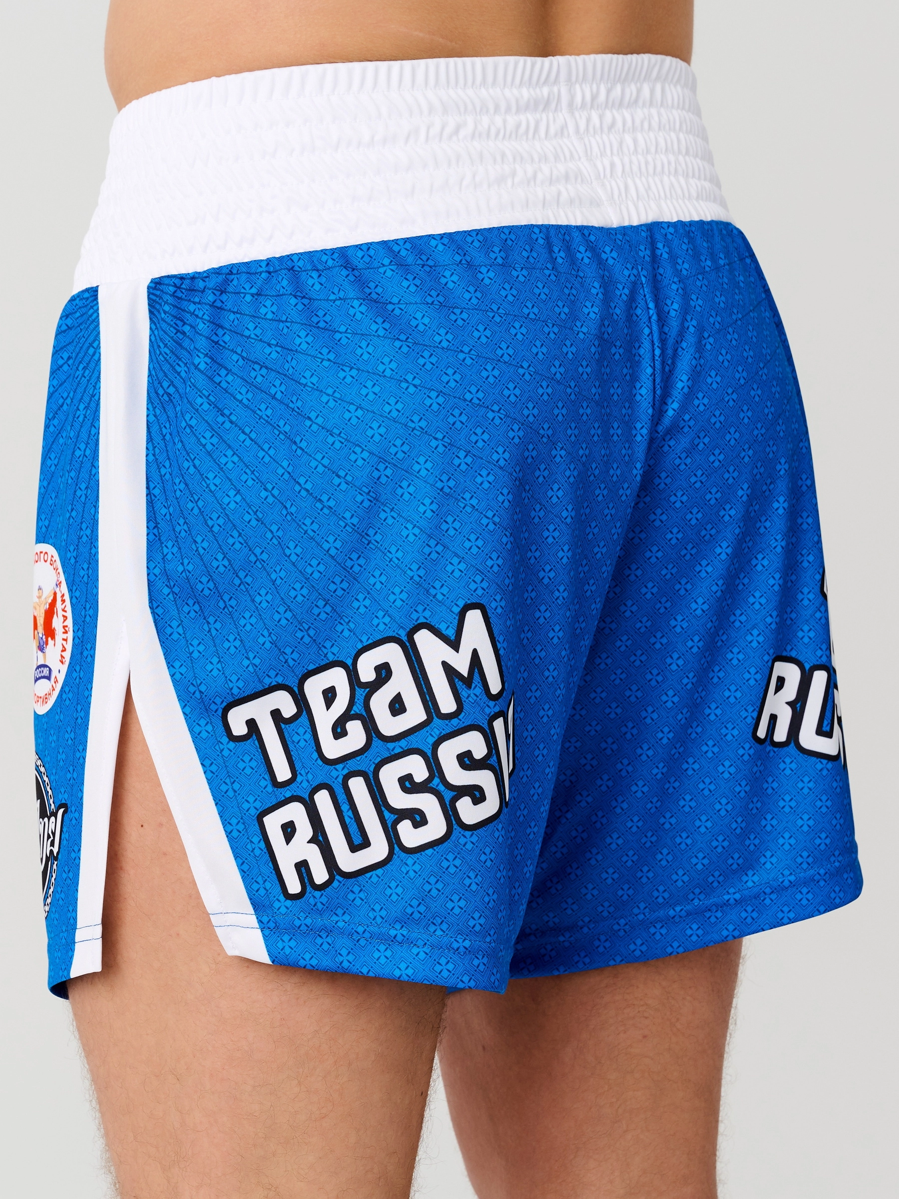  Тайские шорты RFighter ФТБР-TEAM RUSSIA синие 