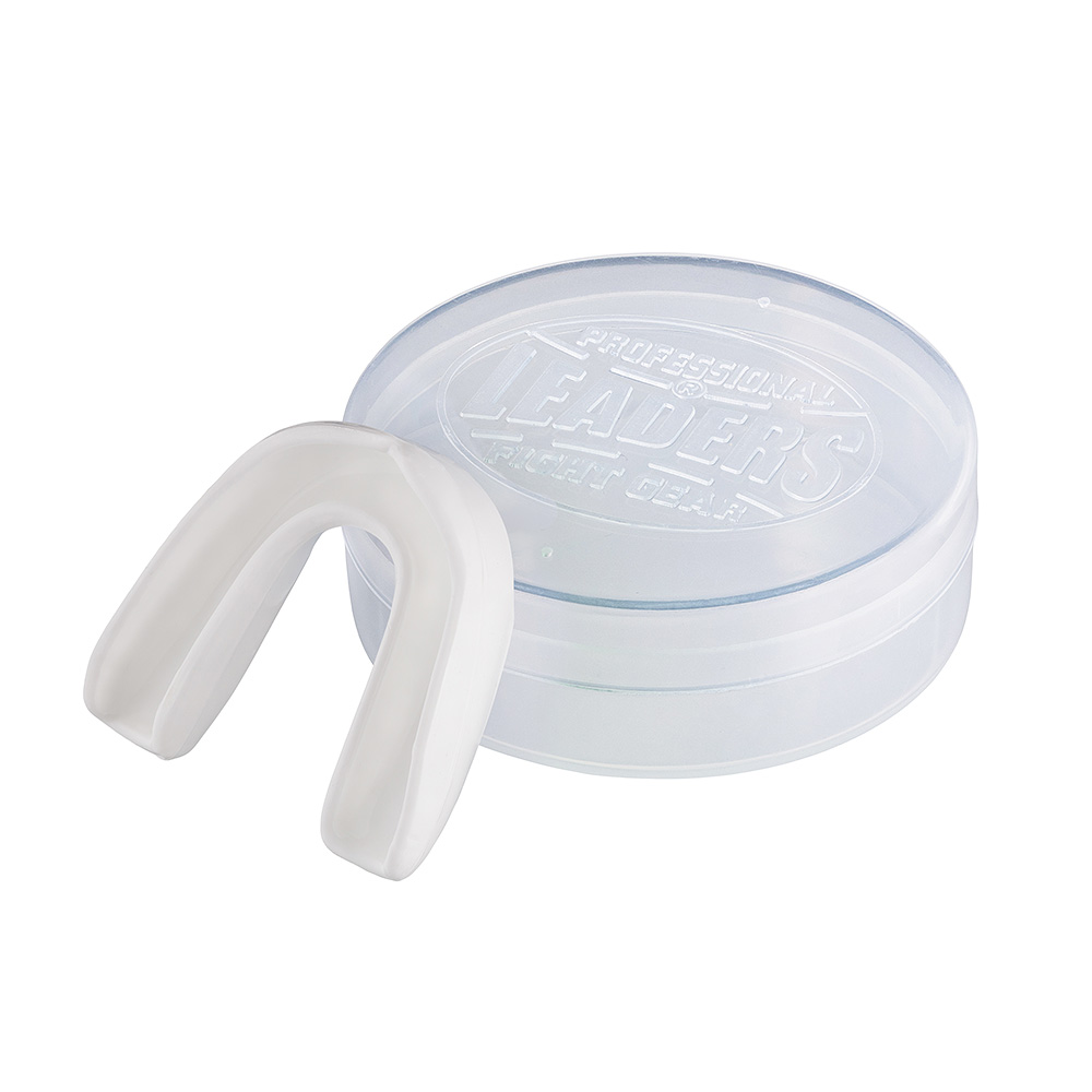  Капа боксерская LEADERS мятная с футляром белый 