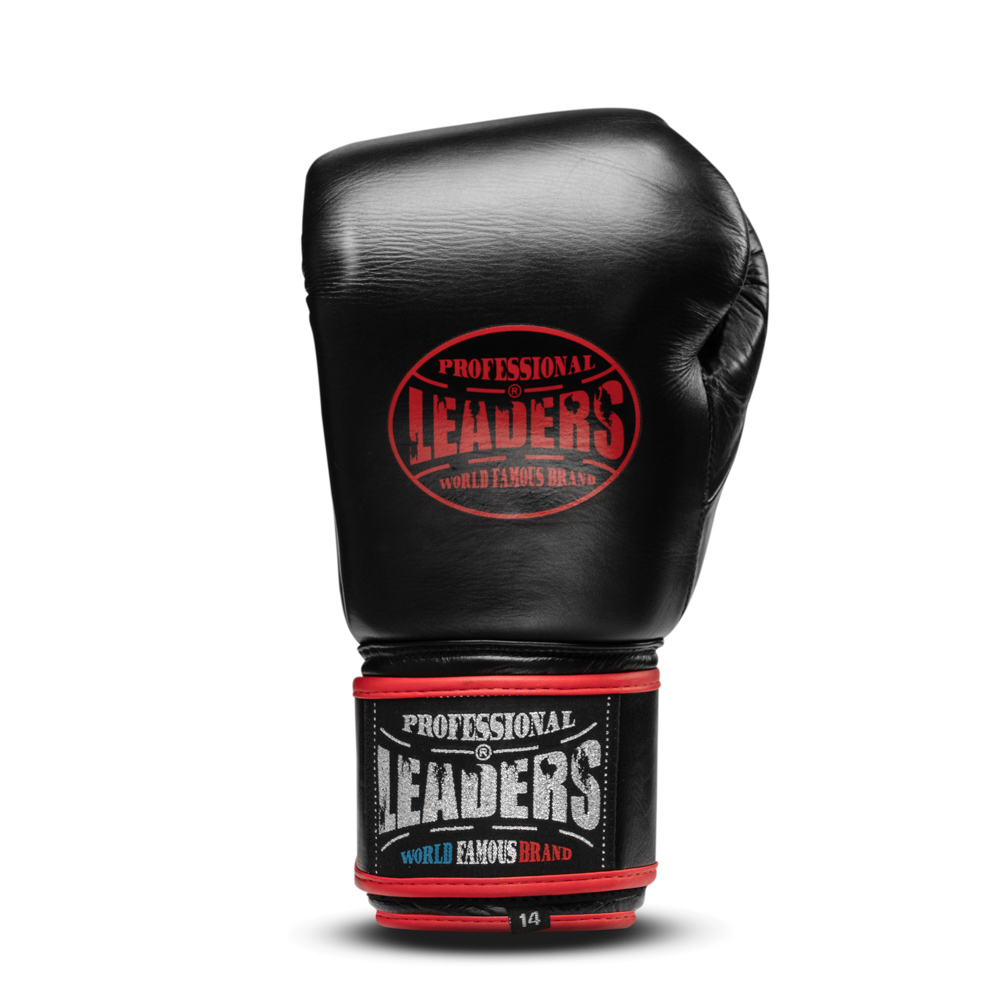 Боксерские перчатки LEADERS HERO черно красные 