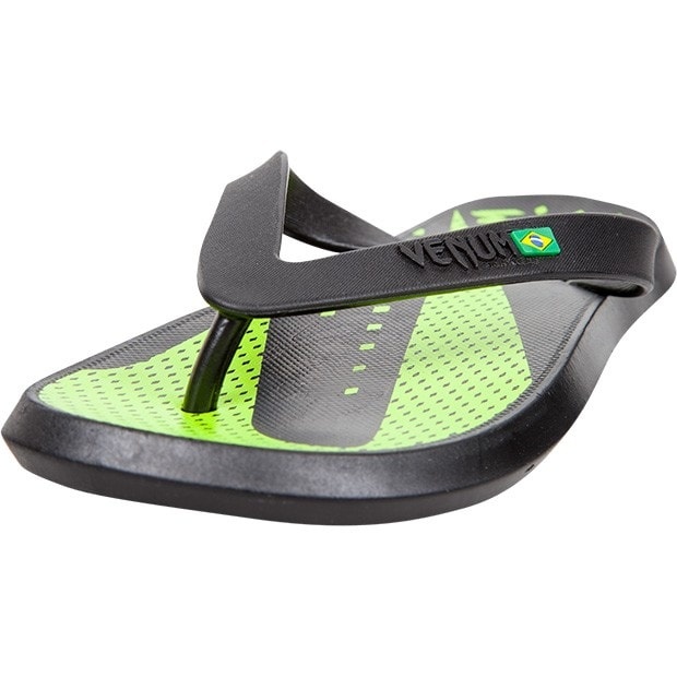  Шлепанцы Venum Hurricane sandals черно зеленые 