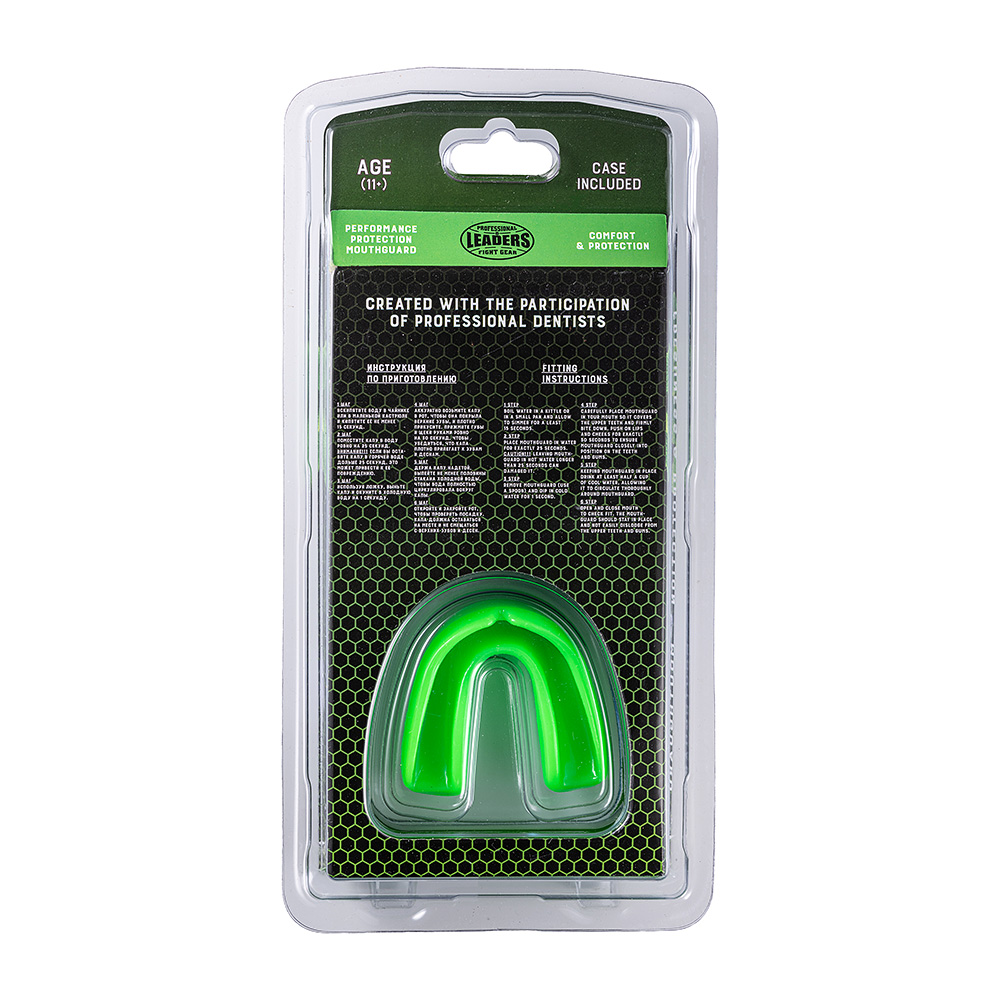 Капа боксерская LEADERS мятная с футляром 