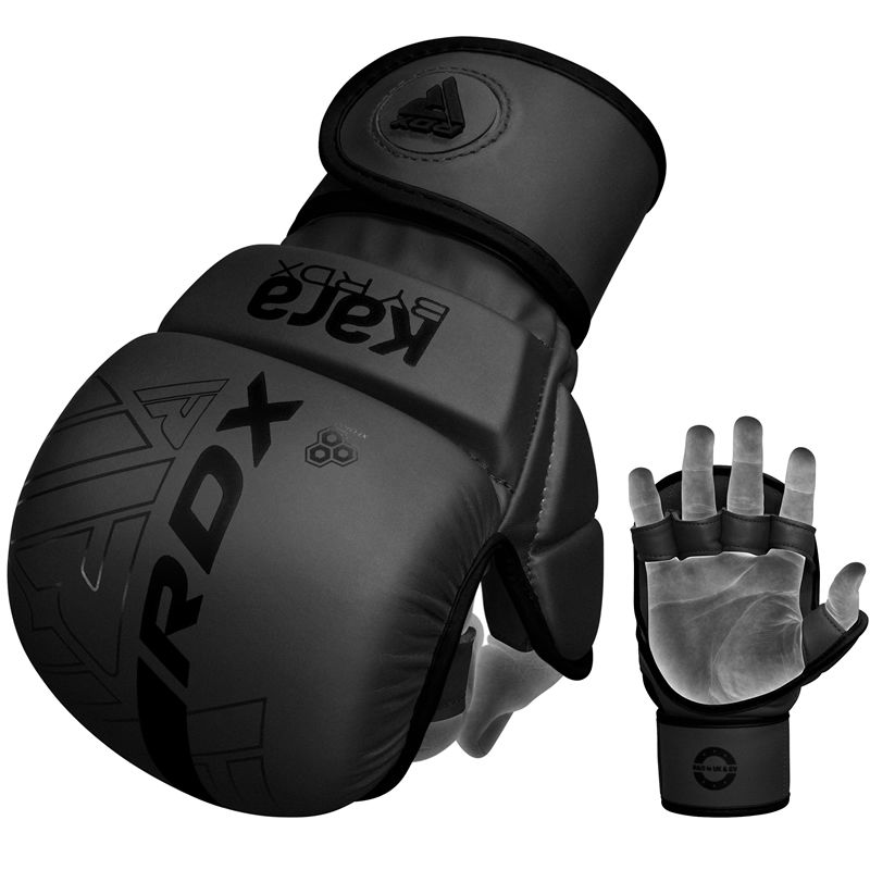  Перчатки MMA RDX Grappling Shooter F6 Plus черный матовый 