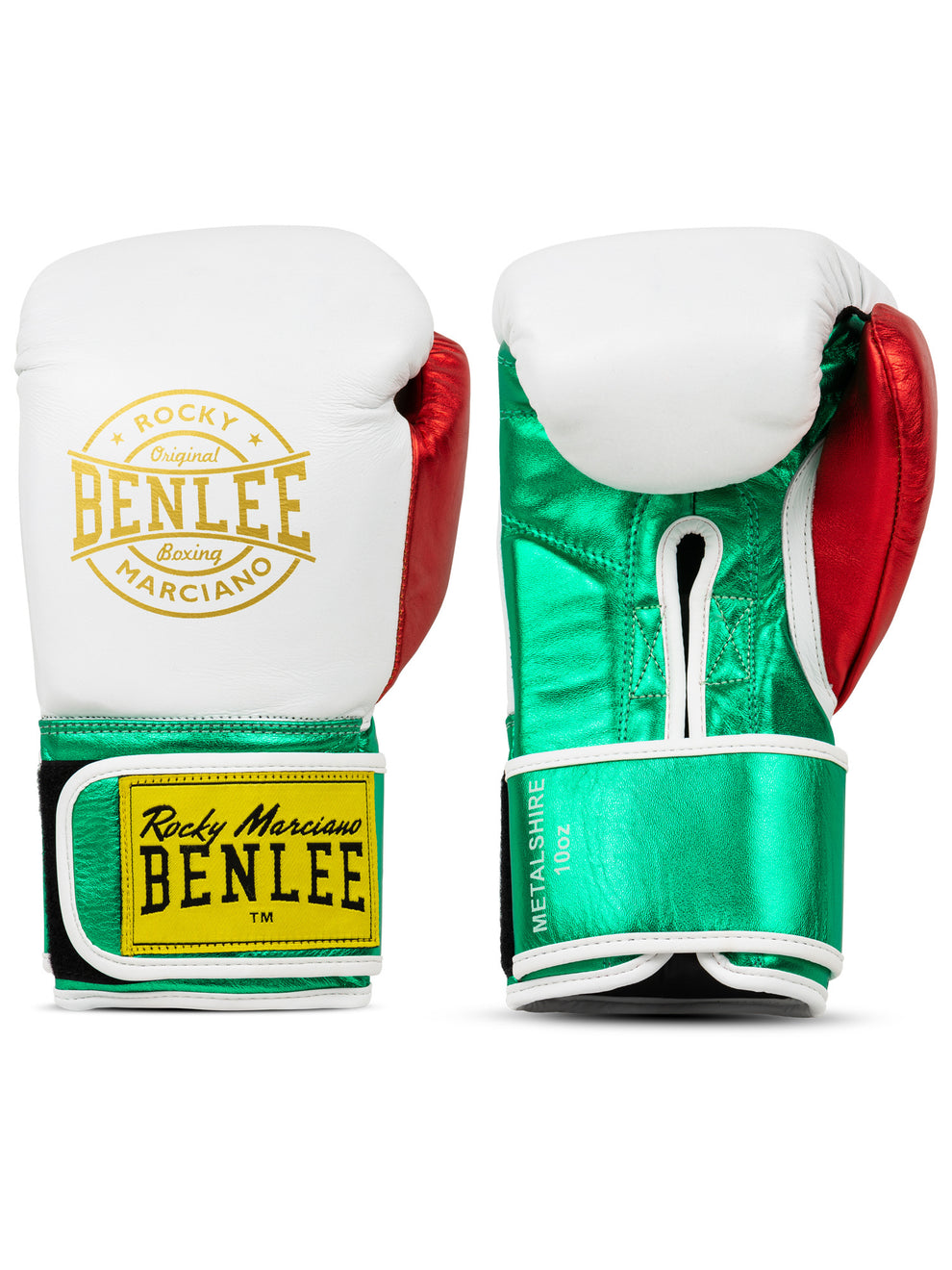  Боксерские перчатки BENLEE METALSHIRE белые с зеленым 
