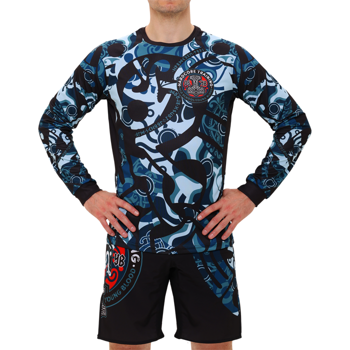  Тренировочный лонгслив Hardcore Training Nordic Ornament Black/Gray 