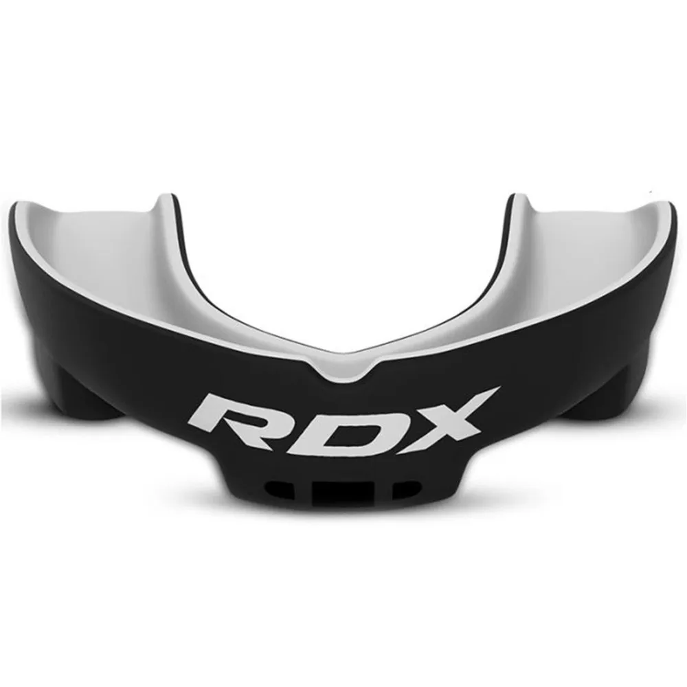  Капа для бокса RDX single взрослая черно белая 
