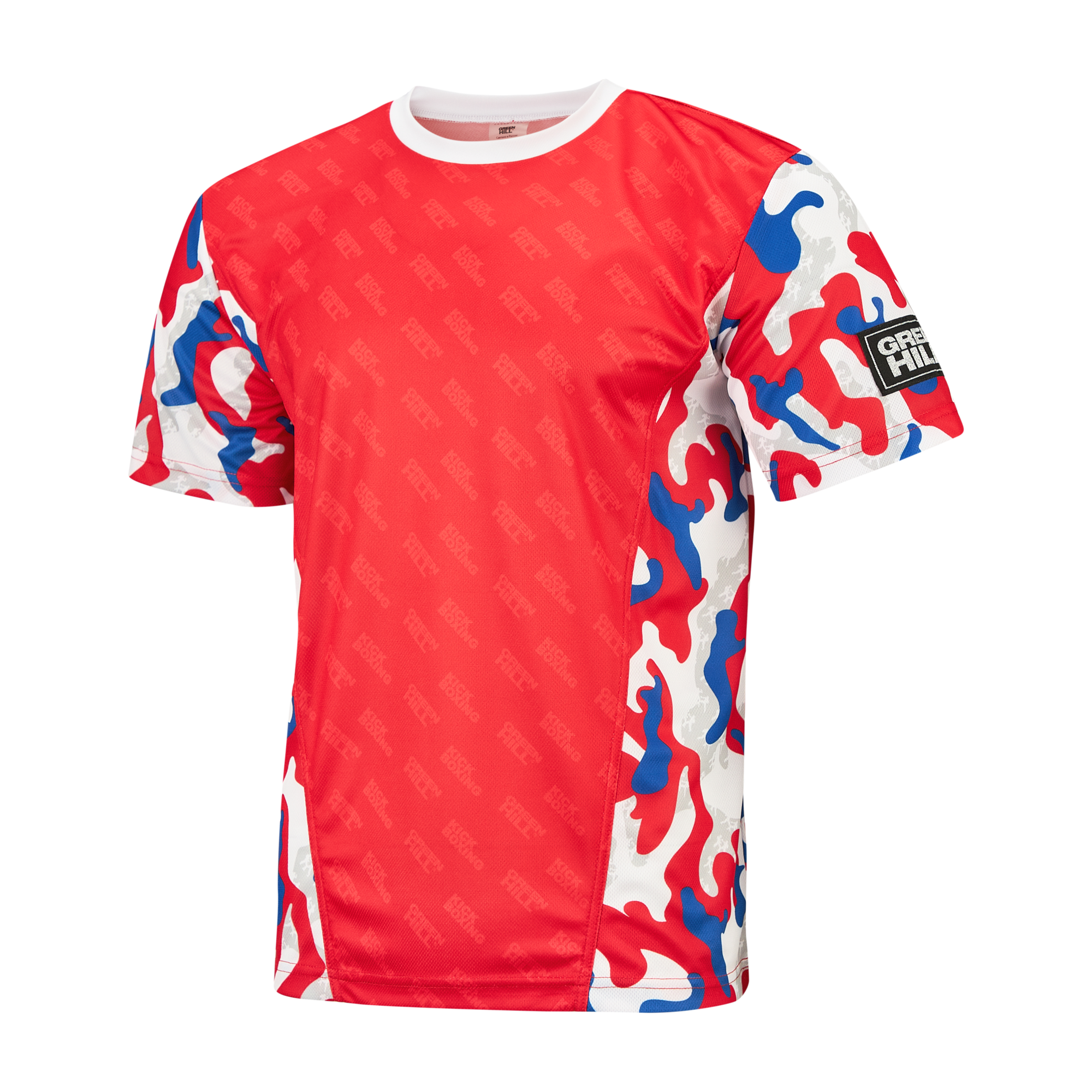  Футболка для кикбоксинга GREEN HILL с круглым воротом красная 