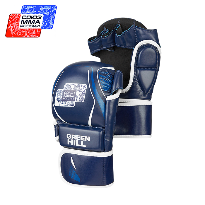  Перчатки GREEN HILL СОЮЗ MMA РОССИИ синие 