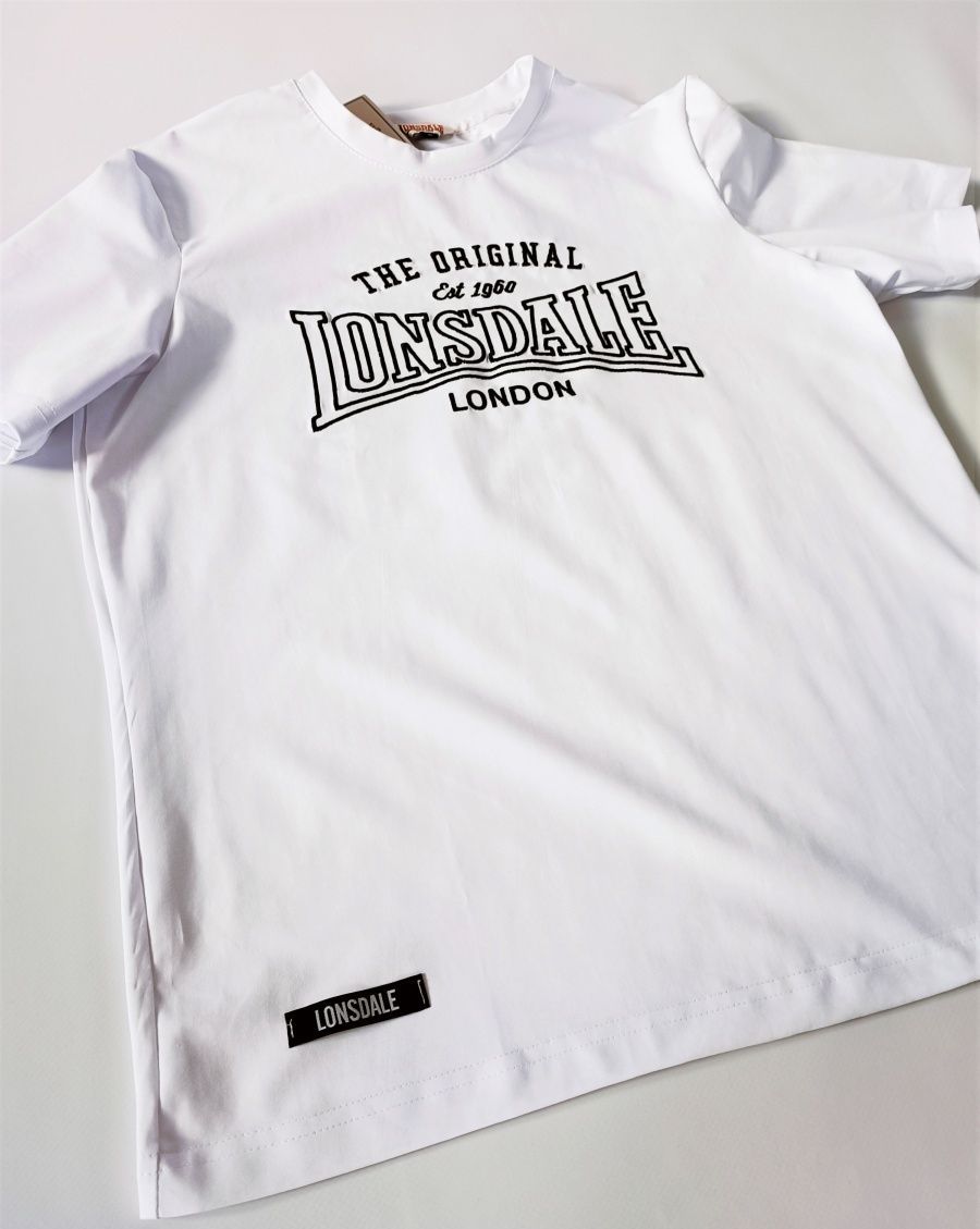 Футболка Lonsdale Big Logo вышивка белая — фото