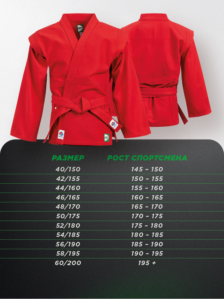   Куртка САМБО GREEN HILL Мастер FIAS Approved красная 