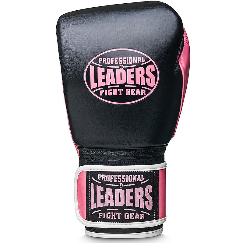  Боксерские перчатки LEADERS WAVE BK/PNK 