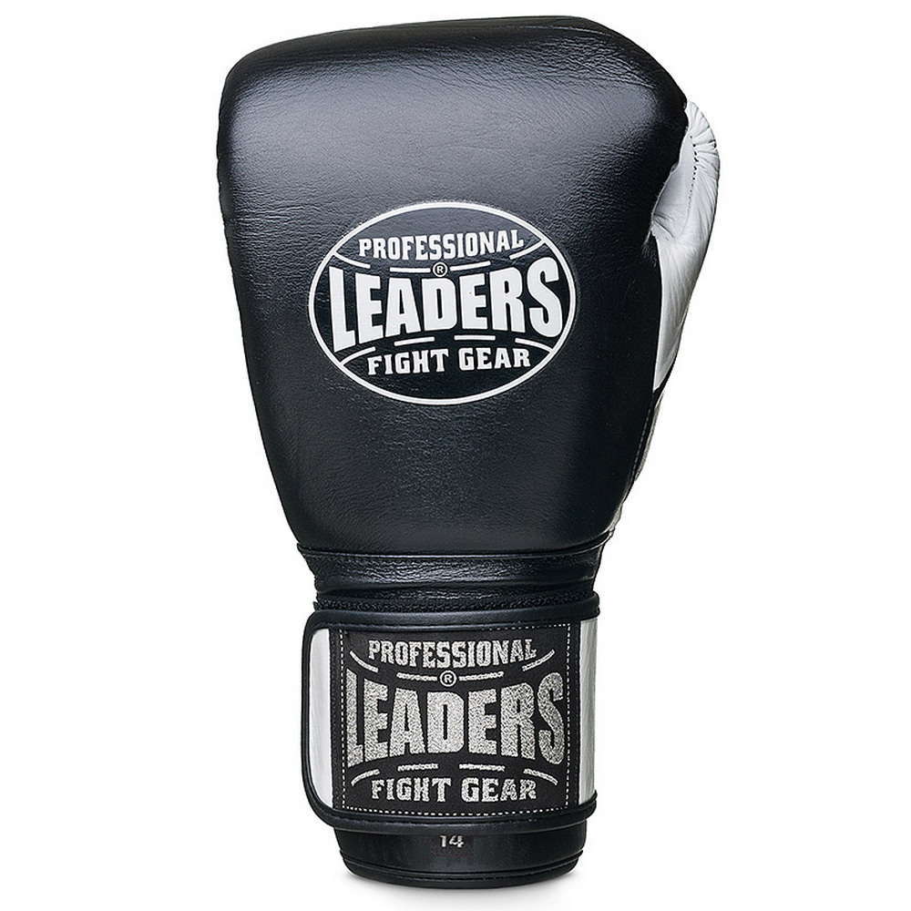  Боксерские перчатки LEADERS LS 2 черно белые 