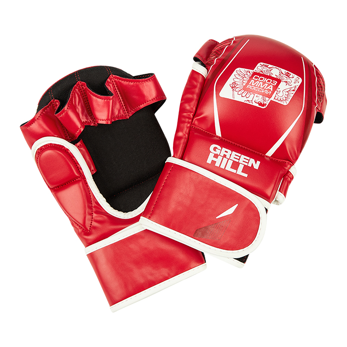  Перчатки GREEN HILL СОЮЗ MMA РОССИИ красные 