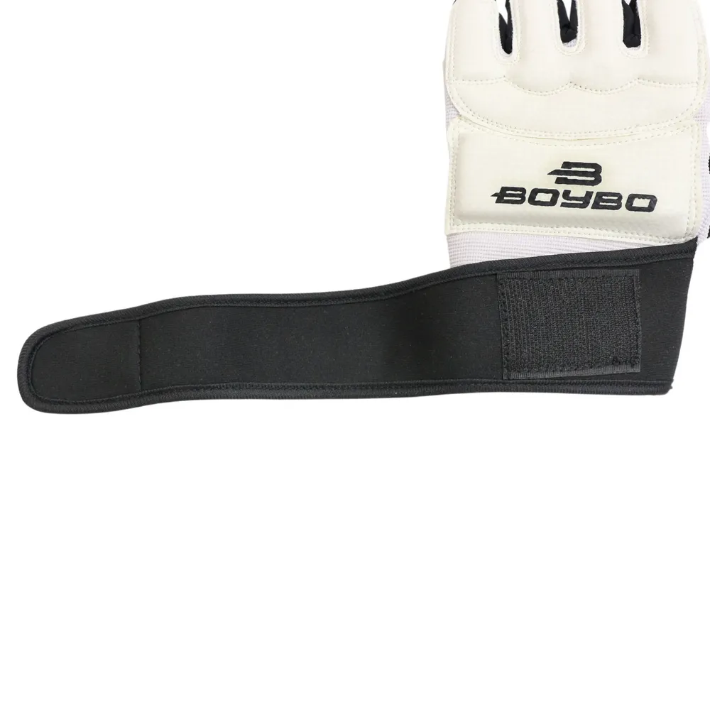  Перчатки BoyBo Тхэквондо WTF с фиксацией белые 