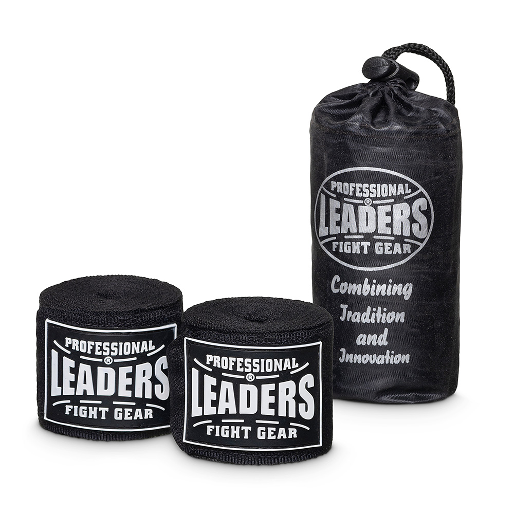  Бинты боксерские LEADERS PRO 84/16 черные 