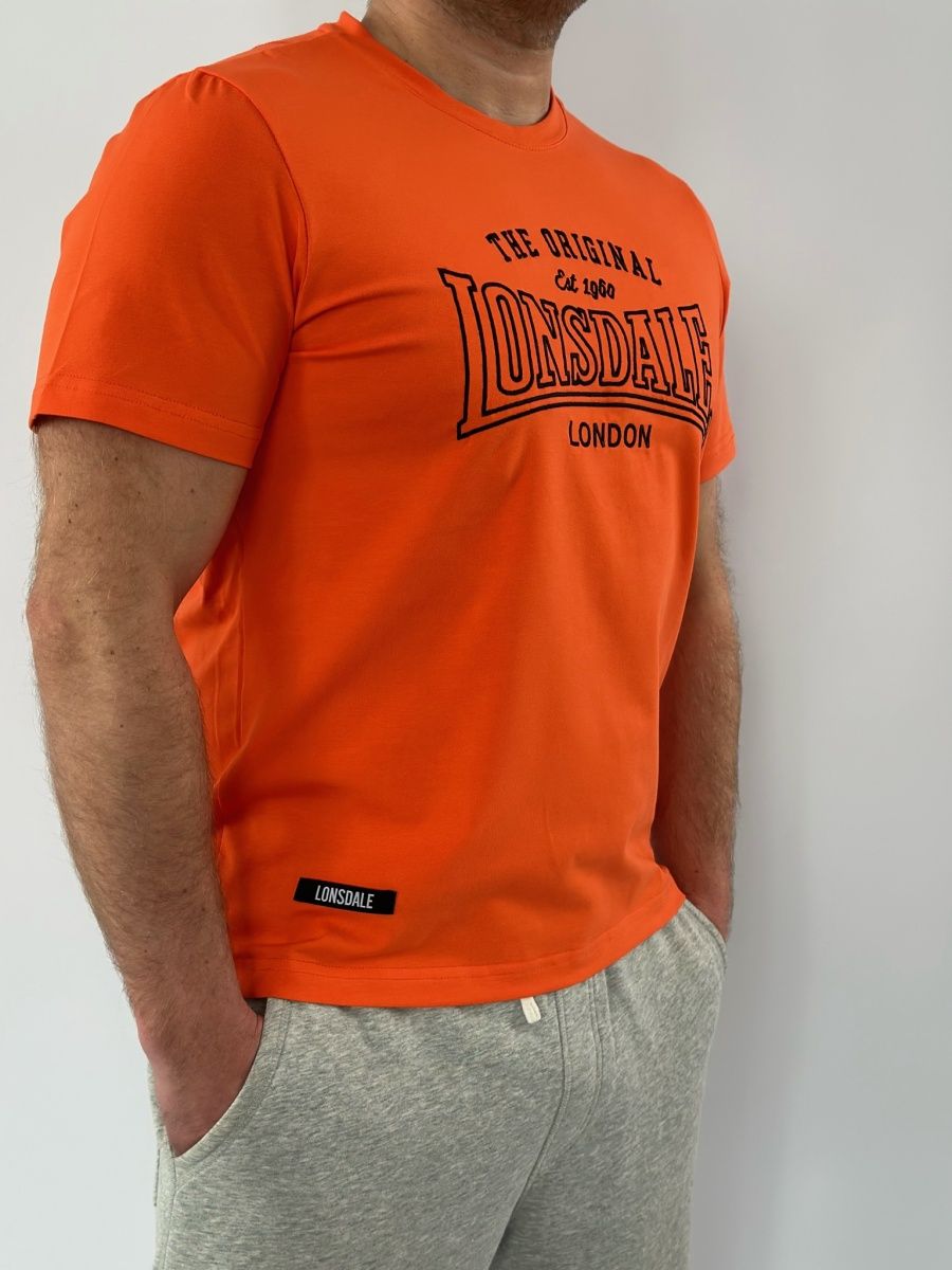  Футболка Lonsdale Big Logo вышивка оранжевая 