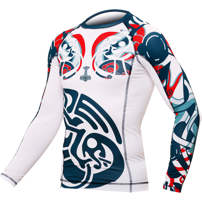  Рашгард Hardcore Training Nordic Pattern Blue/White LS 