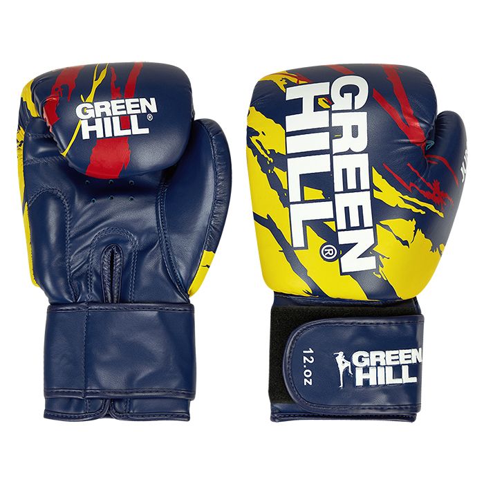  Перчатки для тайского бокса Green Hill JUMBO сине-желтые 