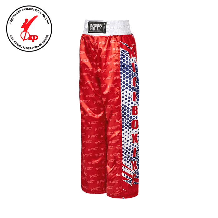  Брюки для кикбоксинга GREEN HILL KBT-4058 красные 