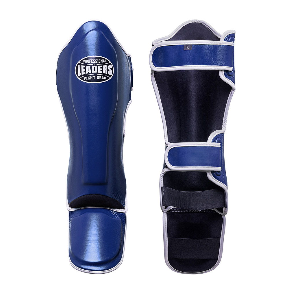  Защита голени LEADERS BL/WH синяя 
