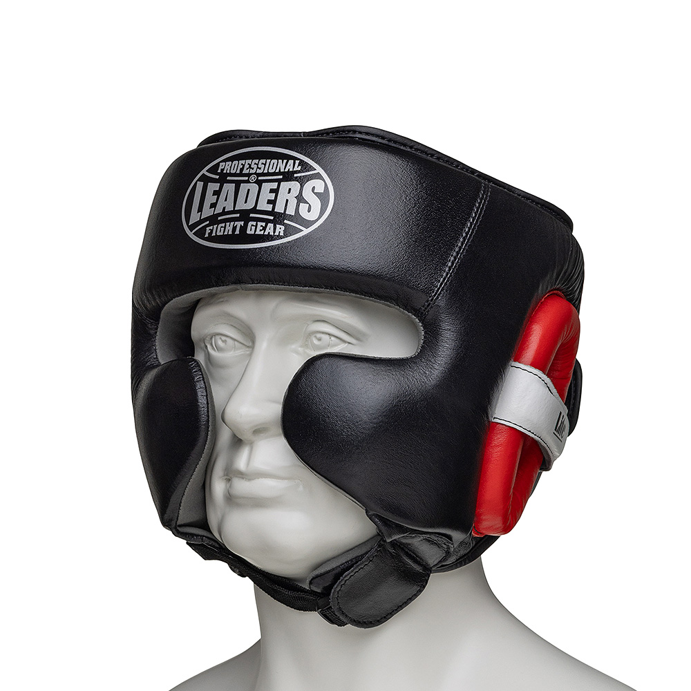  Шлем боксерский LEADERS LITE BK/RD 