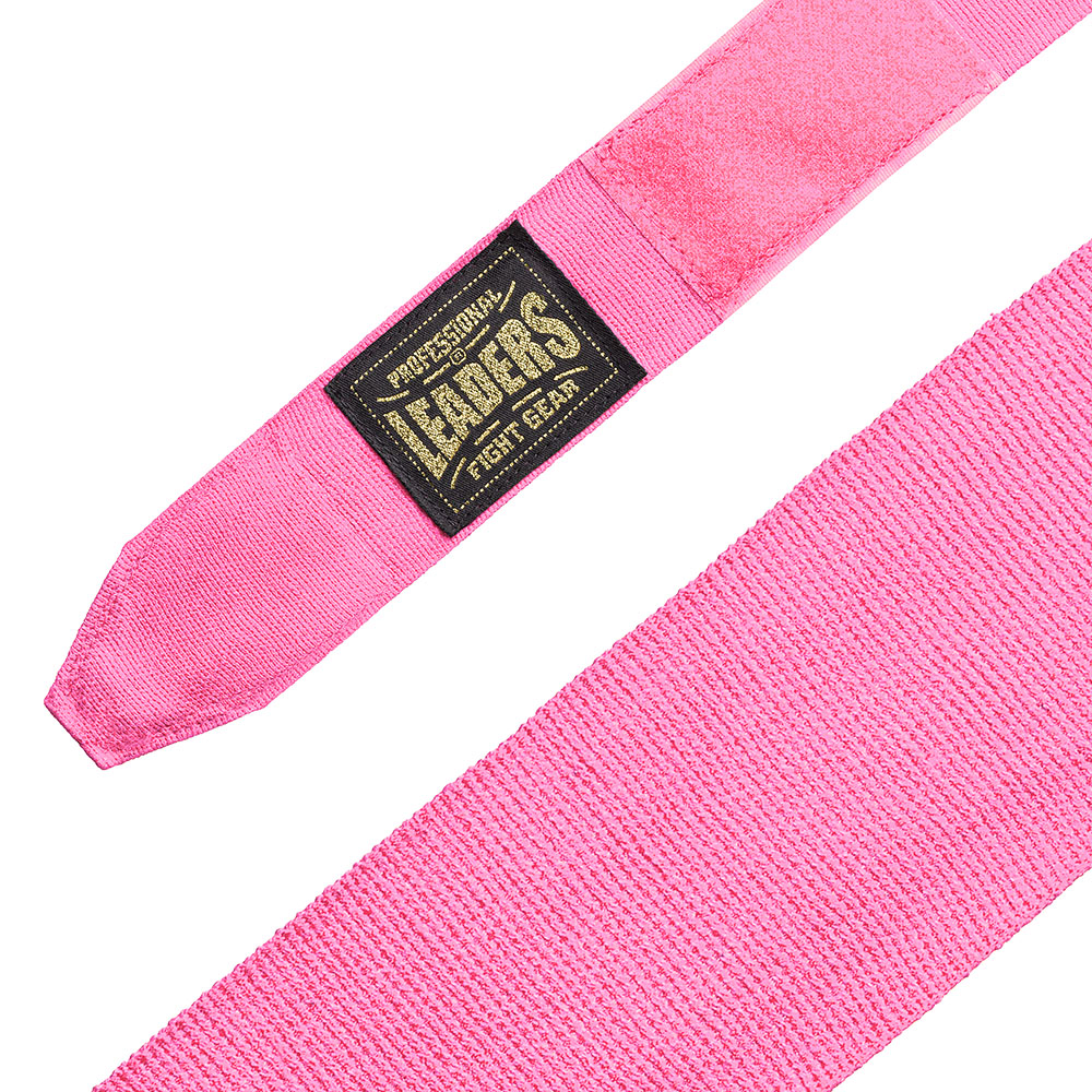  Бинты боксерские leaders semi elastic розовые 