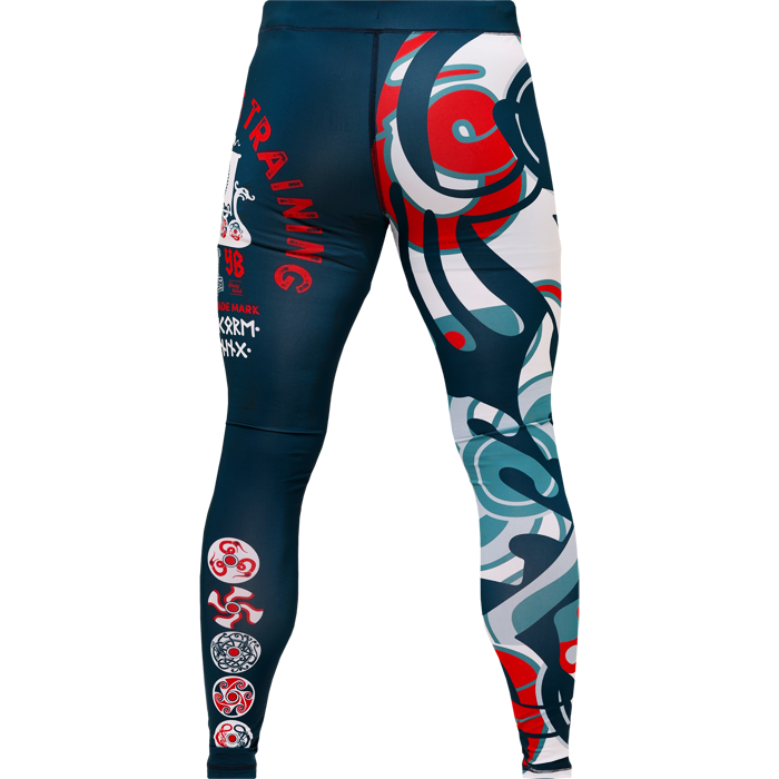  Компрессионные штаны Hardcore Training Nordic Pattern Blue/White 