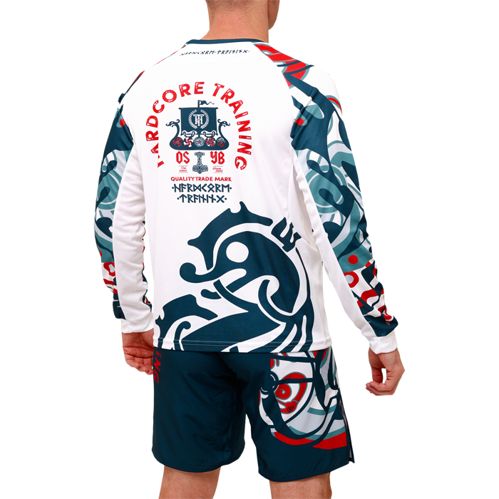  Тренировочный лонгслив Hardcore Training Nordic Pattern Blue/White 