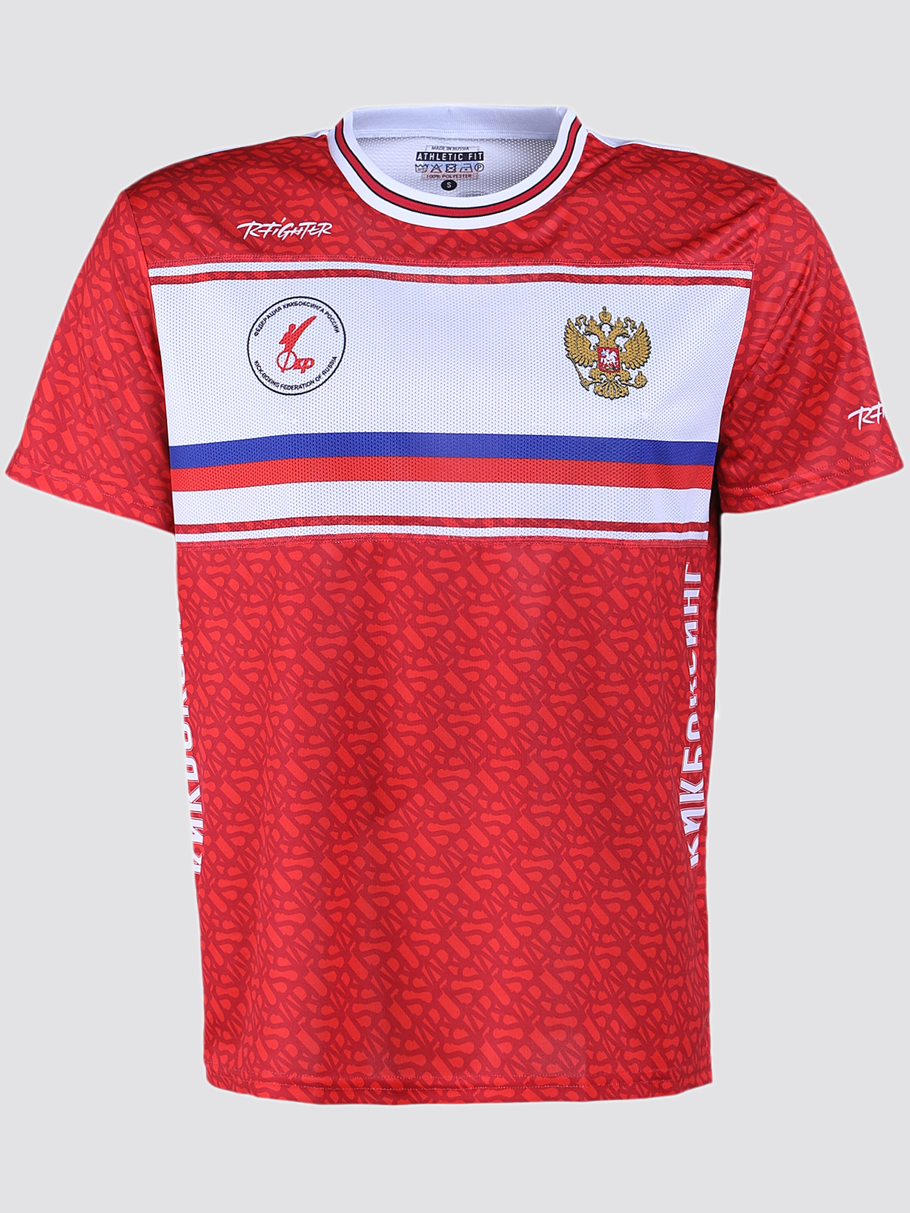  Футболка RFighter КИКБОКСИНГ c круглым воротом красная 