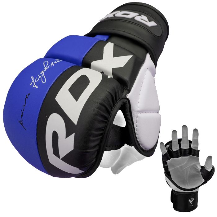  Перчатки RDX T6 Plus Power Fighter MMA Gloves синие 