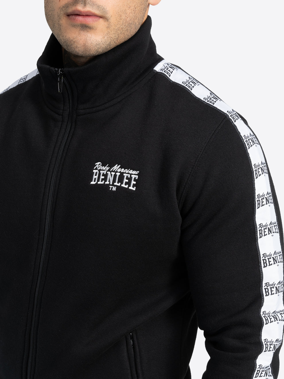  Cвитшот на молнии slim fit BENLEE CUNINGHAM черный 