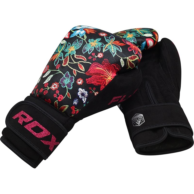  Боксерские перчатки RDX FL3 FLORAL черные 