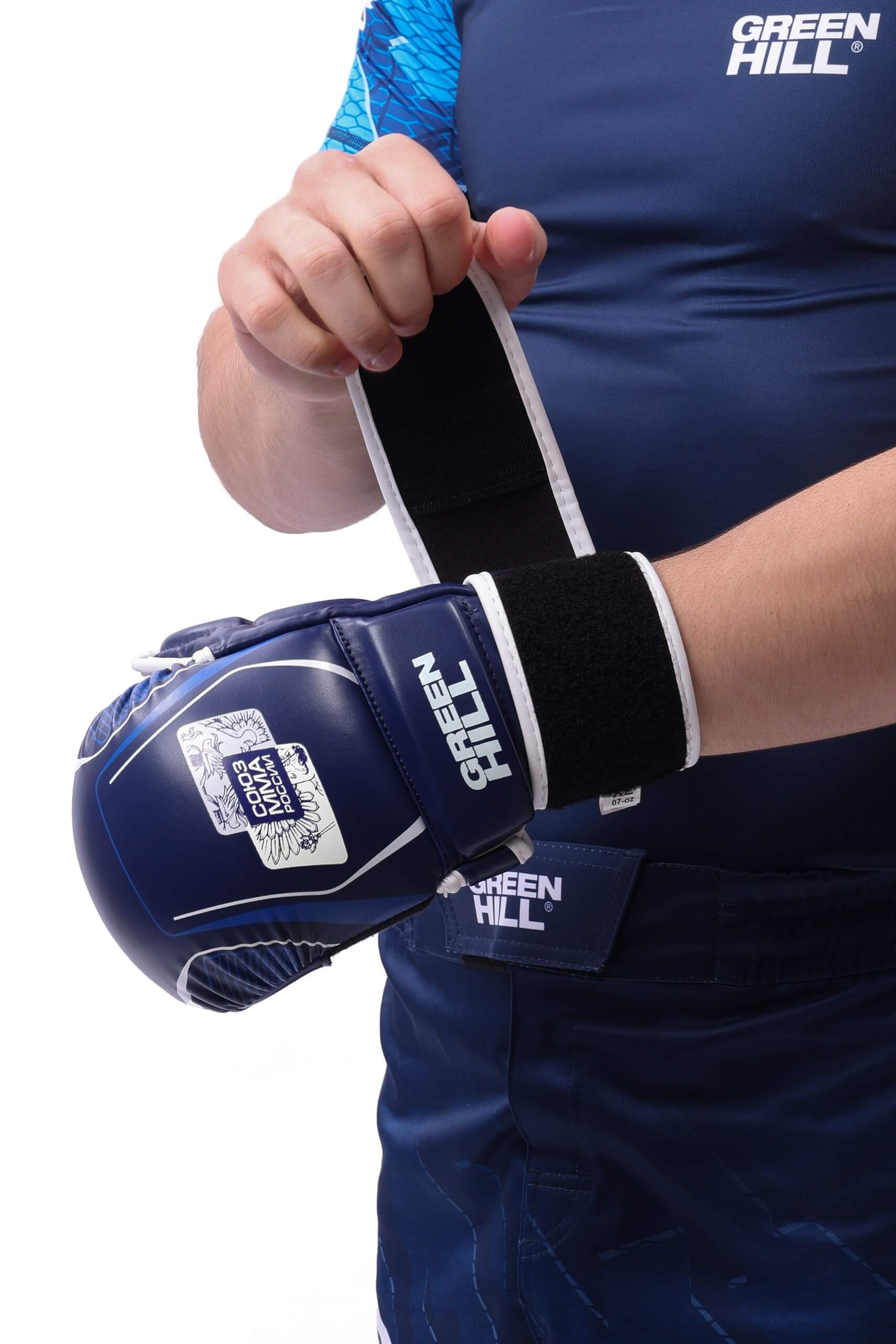  Перчатки GREEN HILL СОЮЗ MMA РОССИИ синие 