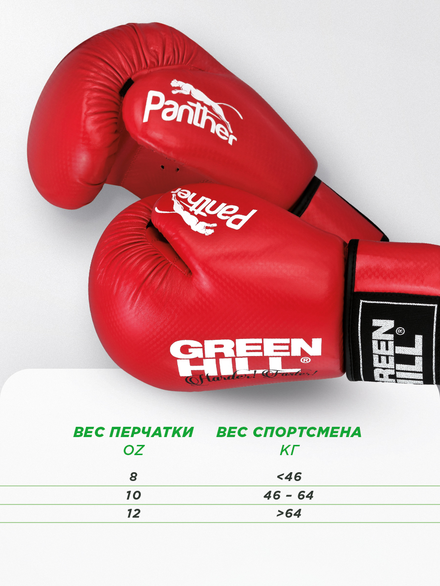  Боксерские перчатки Green Hill PANTHER красные 