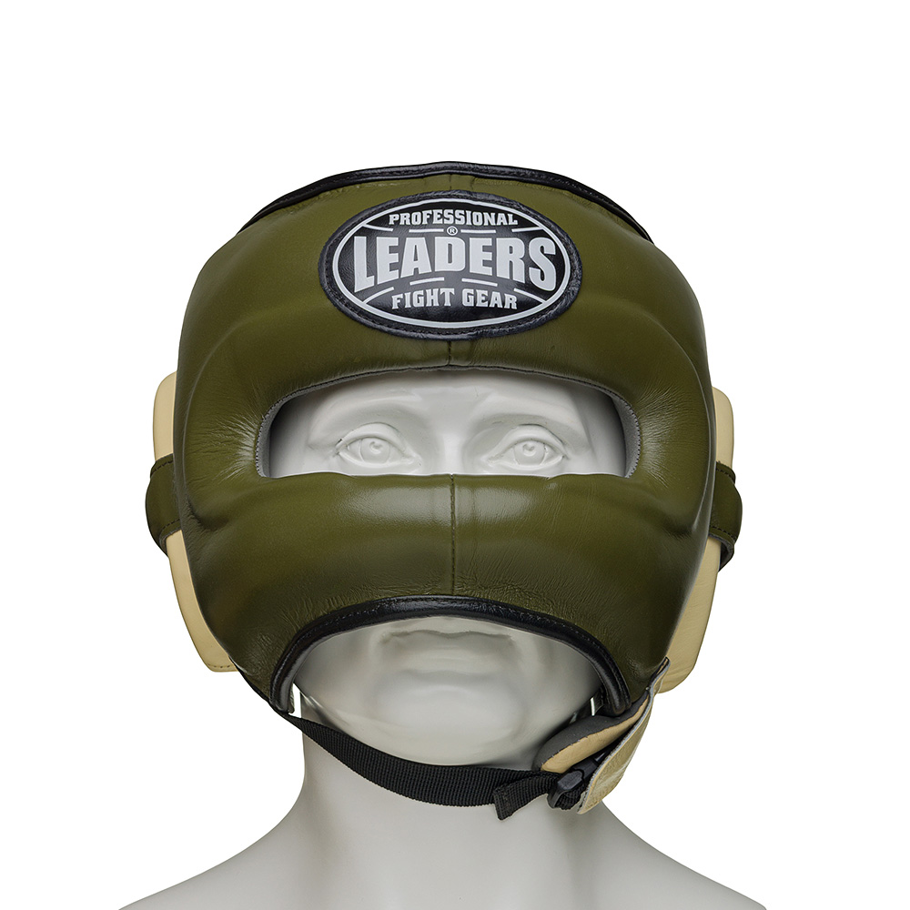  Шлем боксерский LEADERS FANCY с бамперной защитой OLV/CR 