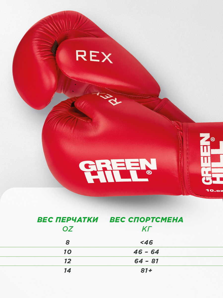  Боксерские перчатки GREEN HILL REX красные 