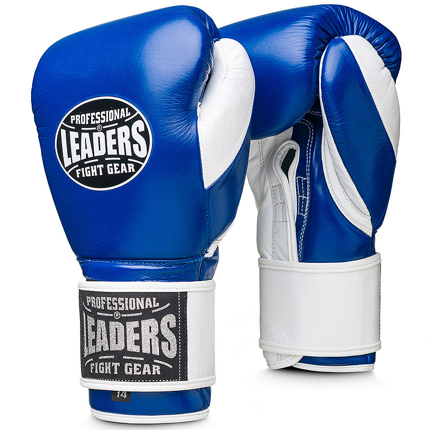  Боксерские перчатки LEADERS LS 2 синие белые 